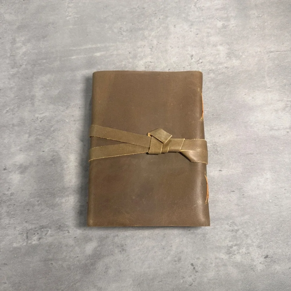 Handmade Leather Journal Brown Rustic Wrap Tie Sketchbook Diary Notebook
